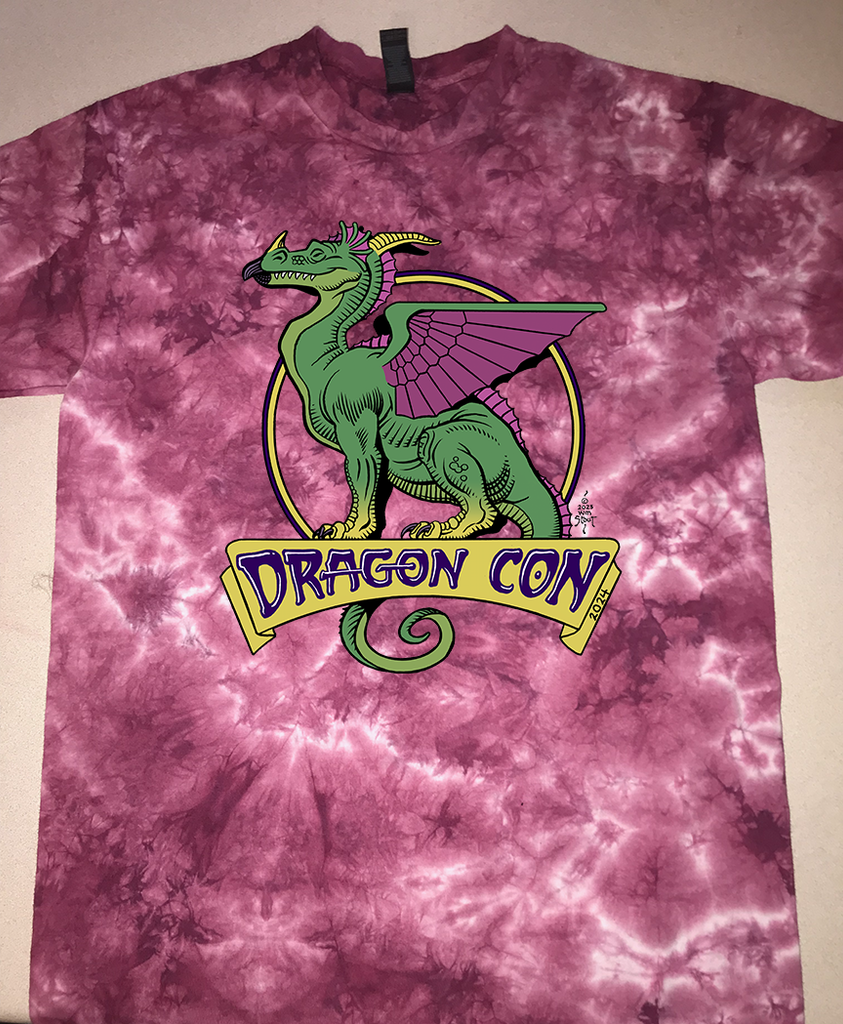 Dragon Con 2024 Burgundy TIE DYE T-shirt