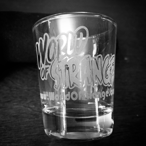 World of Strange Logo Shot Glass